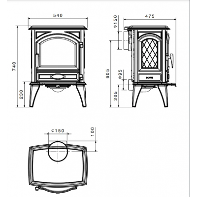 Чугунная печь Dovre 540 W