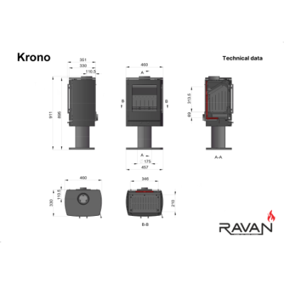Чугунная печь Ravan Krono