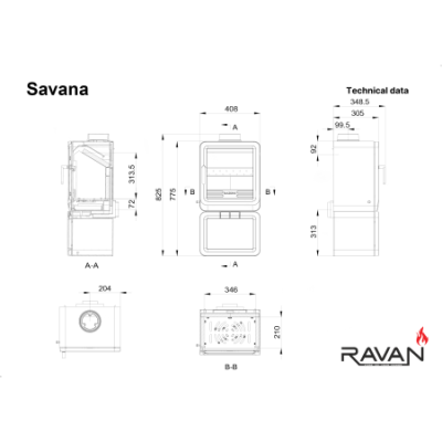 Чугунная печь Ravan Savana
