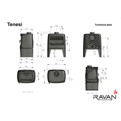 Чугунная печь Ravan Tenesi