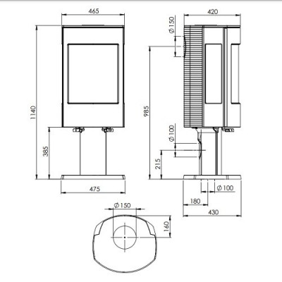 Чугунная печь Dovre ASTRO 4 CB/P