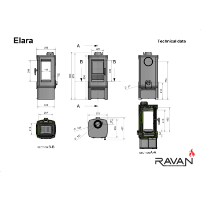 Чугунная печь Ravan Elara