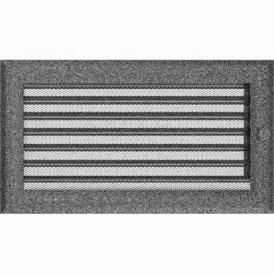 Каминная решетка Kratki Oskar черно-серебряная с жалюзи 17x30
