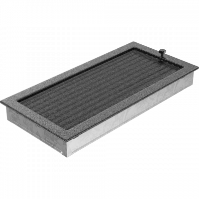 Камінна решітка Kratki чорно-срібна з жалюзями 22x45