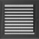 Каминная решетка Kratki Oskar графитовая с жалюзи 22x22