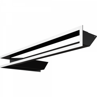 Каминная решетка Kratki LUFT угловой правый шлифованный 40x80x9