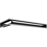 Каминная решетка Kratki LUFT угловой правый шлифованный 40x80x9
