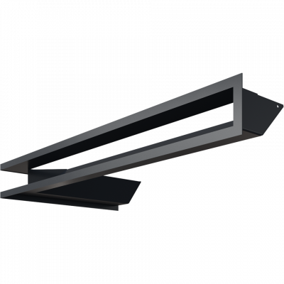 Камінна решітка Kratki LUFT кутовий правий графітовий 40x80x9