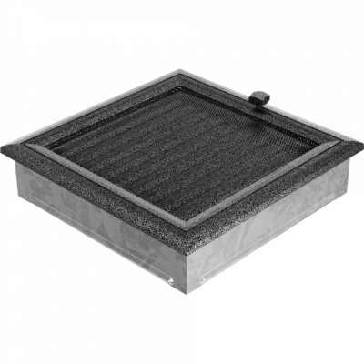 Каминная решетка Kratki Oskar черно-серебряная с жалюзи 22x22