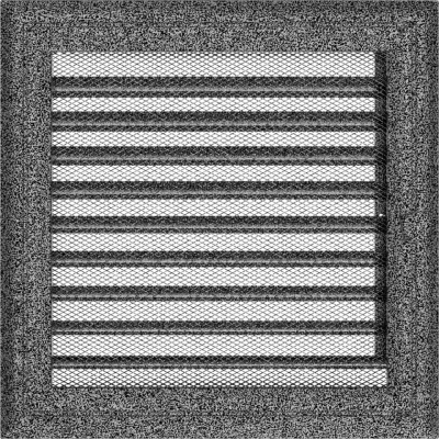 Каминная решетка Kratki Oskar черно-серебряная с жалюзи 22x22