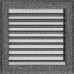 Каминная решетка Kratki Oskar черно-серебряная с жалюзи 22x22