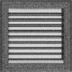 Каминная решетка Kratki Oskar черно-серебряная с жалюзи 22x22