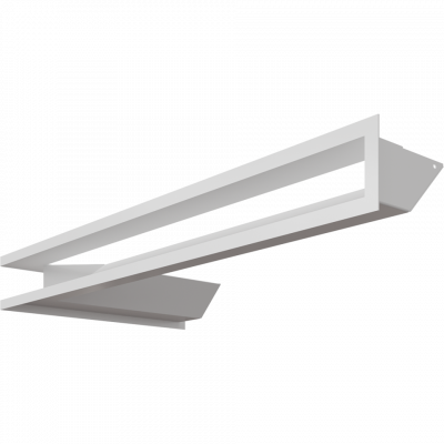 Каминная решетка Kratki LUFT угловой правый белый 40x80x9