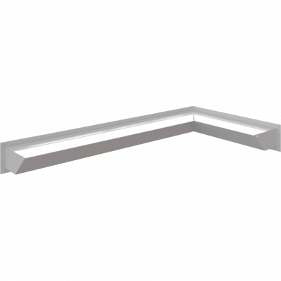 Каминная решетка Kratki LUFT угловой правый белый 40x80x9