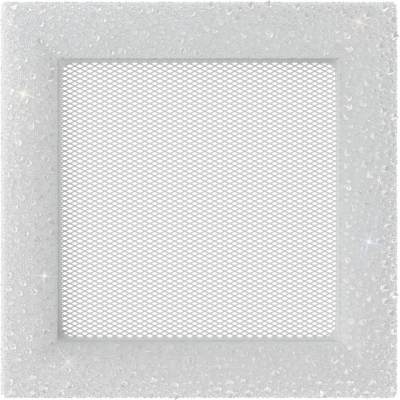 Камінна решітка Kratki Venus з кристалами Swarovski біла 17x17