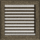 Каминная решетка Kratki Oskar черно-золотая с жалюзи 22x22