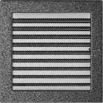 Каминная решетка Kratki черно-серебряная с жалюзи 22x22