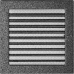 Каминная решетка Kratki черно-серебряная с жалюзи 22x22