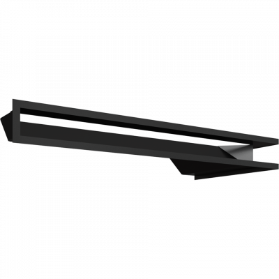 Каминная решетка Kratki LUFT угловой левый черный 80x40x9