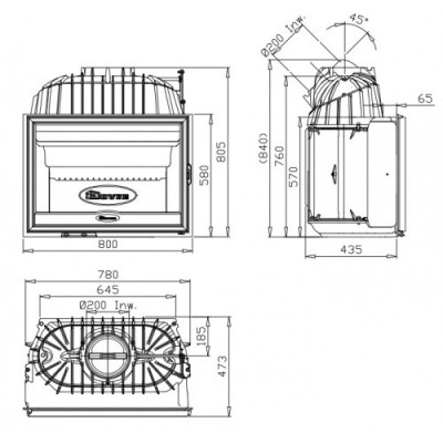 Камінна топка Dovre 2180 CBS/B