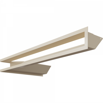 Каминная решетка Kratki LUFT угловой правый кремовий 40x80x9