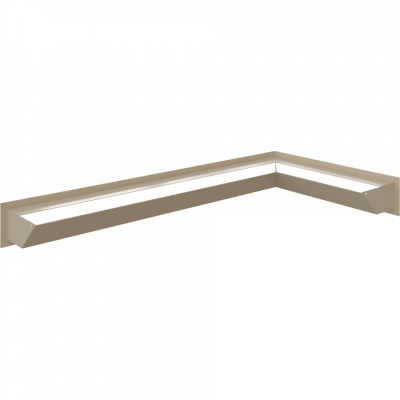 Каминная решетка Kratki LUFT угловой правый кремовий 40x80x9