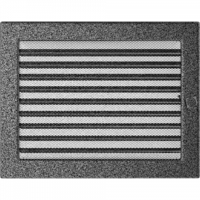 Камінна решітка Kratki чорно-срібна з жалюзями 22x30