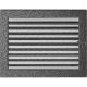 Камінна решітка Kratki чорно-срібна з жалюзями 22x30