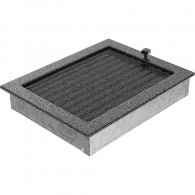 Камінна решітка Kratki чорно-срібна з жалюзями 22x30