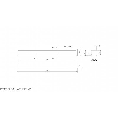 Камінна решітка Kratki MILA TUNEL велика 14x113,2