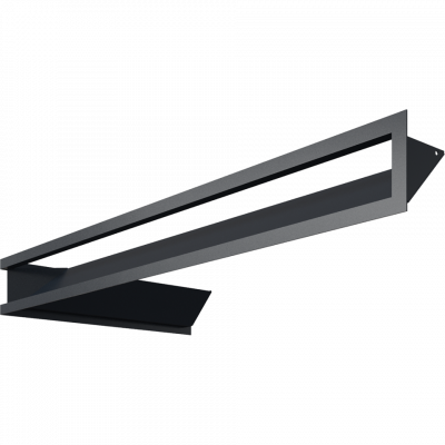 Каминная решетка Kratki LUFT SF угловой правый графитовый 40x80x9