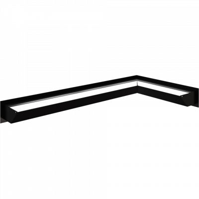 Каминная решетка Kratki LUFT угловой правый черный 40x80x9