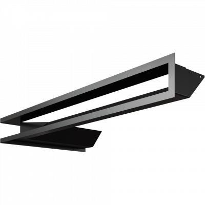 Каминная решетка Kratki LUFT угловой правый черный 40x80x9