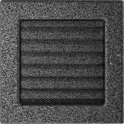Каминная решетка Kratki черно-серебряная с жалюзи 17x17