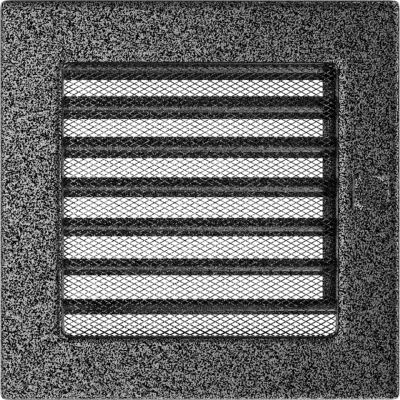 Каминная решетка Kratki черно-серебряная с жалюзи 17x17