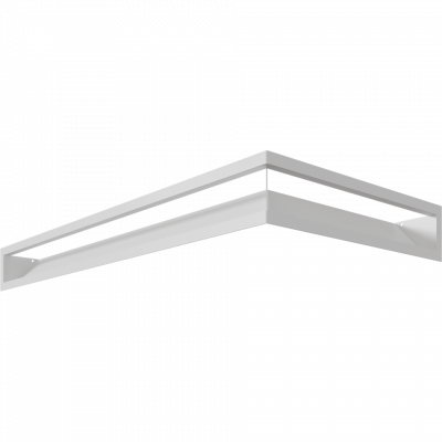 Каминная решетка Kratki LUFT SF угловой левый белый 80x40x9