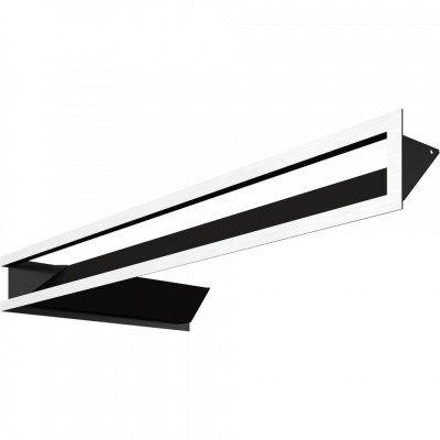 Камінна решітка Kratki LUFT SF кутовий правий шліфований 40x80x9