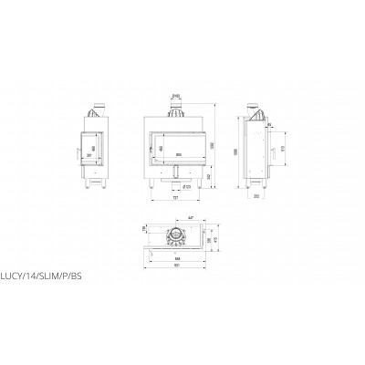Каминная топка Kratki LUCY 14 SLIM правая BS