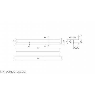 Каминная решетка Kratki MILA TUNEL маленькая 12x90