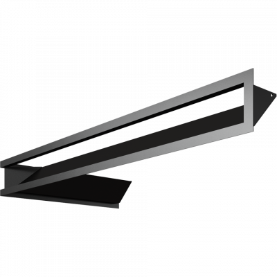Каминная решетка Kratki LUFT SF угловой правый черный 40x80x9