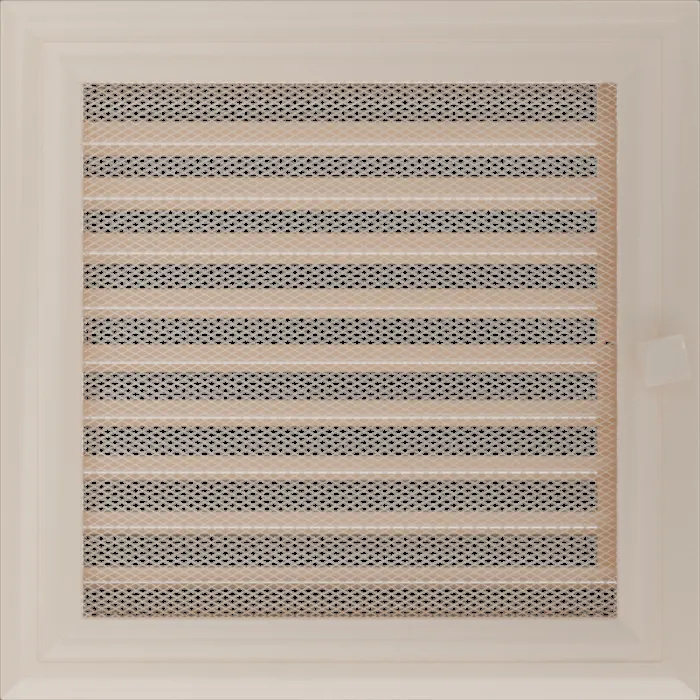 Kratki Камінна решітка Kratki Oskar кремова з жалюзями 22x22